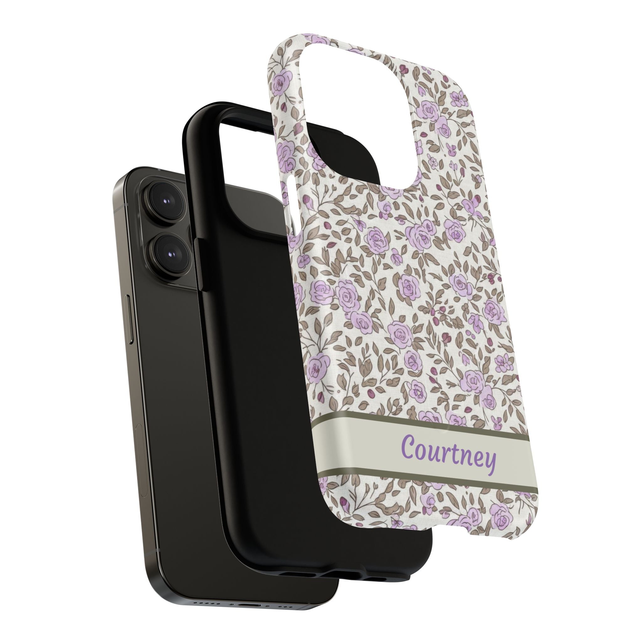 Personalized Lavender Floral iPhone Case — Tough Magnetic Protective Case