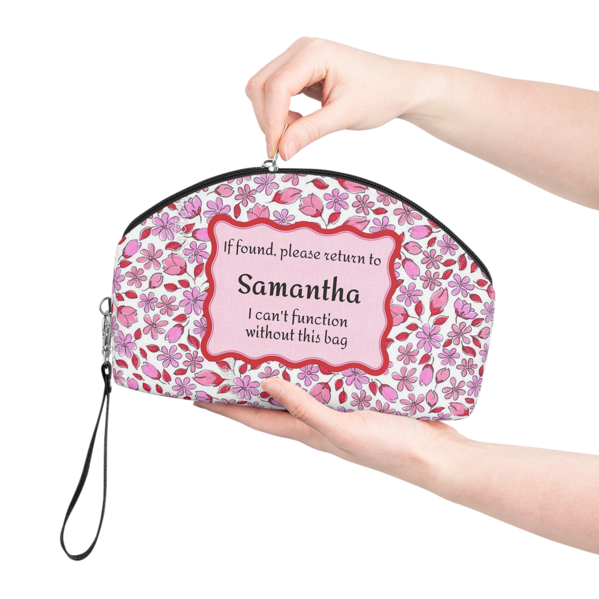 Floral Cosmetic Bag | "Pretty Little Things" | "If found, return to ___" | Travel Makeup Pouch