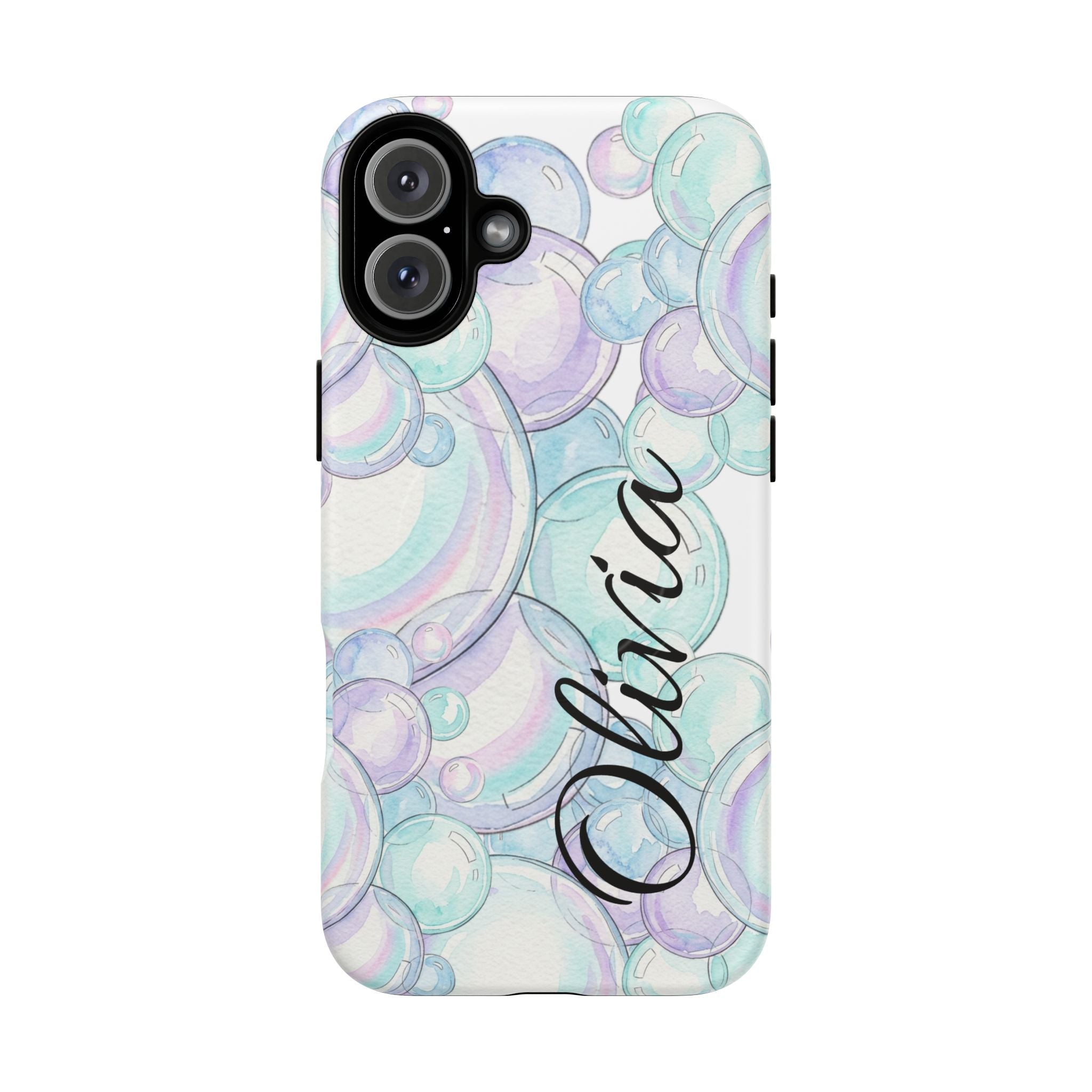 Watercolor Bubbles Magnetic Phone Case - Personalizable