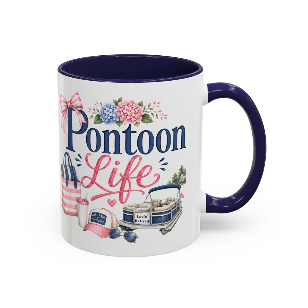 Pontoon Life Accent Coffee Mug Personalized 11oz & 15oz Coffee Cup