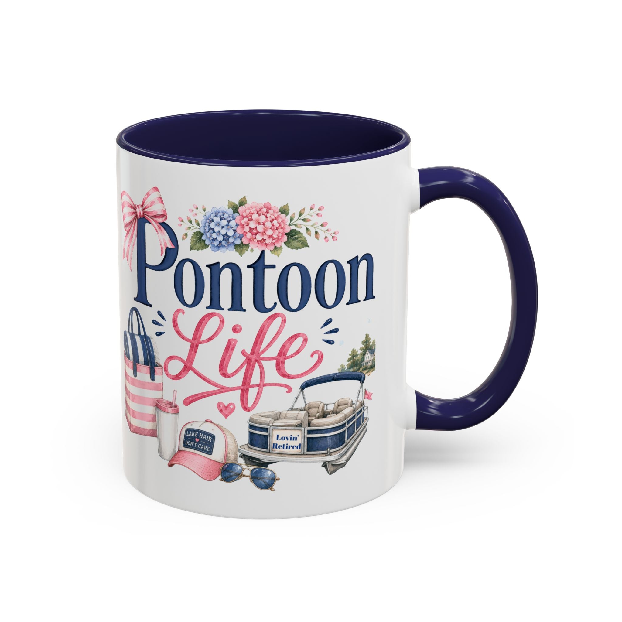 Pontoon Life Accent Coffee Mug Personalized 11oz & 15oz Coffee Cup
