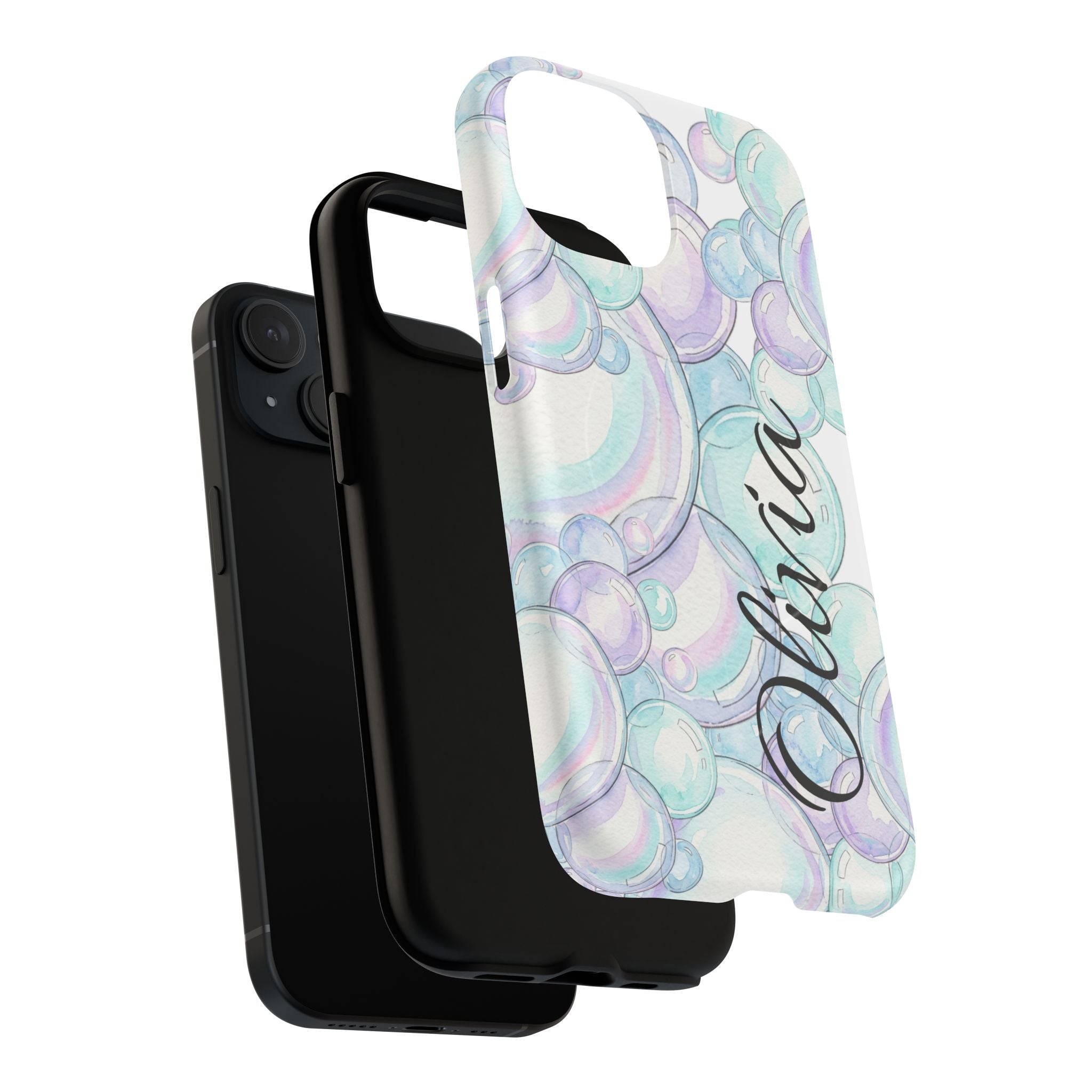 Watercolor Bubbles Magnetic Phone Case - Personalizable