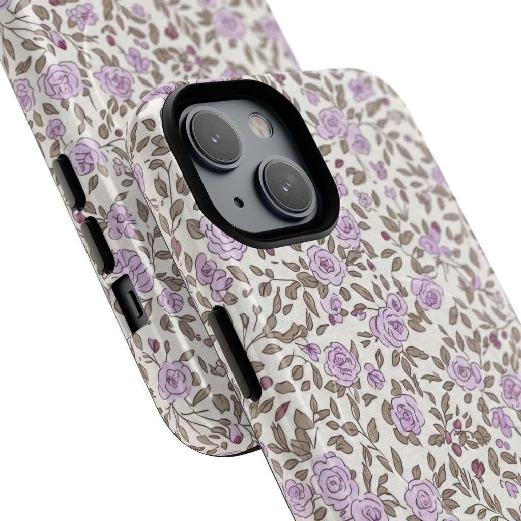 Personalized Lavender Floral Tough Magnetic Case