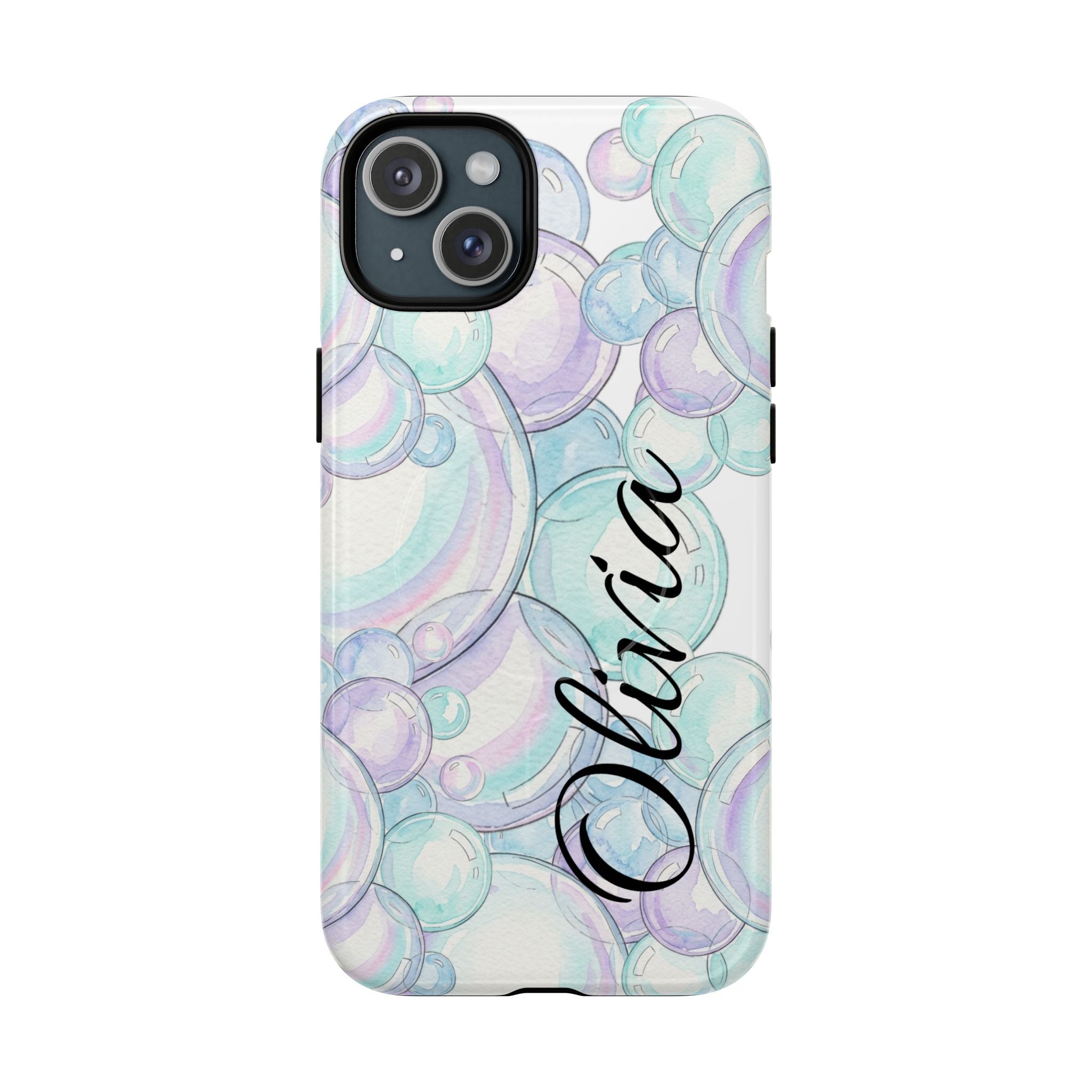 Watercolor Bubbles Magnetic Phone Case - Personalizable