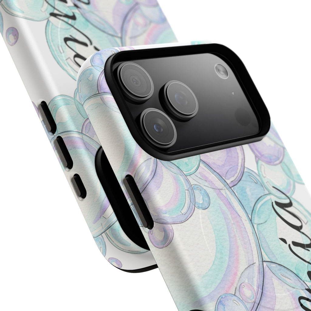 Watercolor Bubbles Magnetic Phone Case - Personalizable