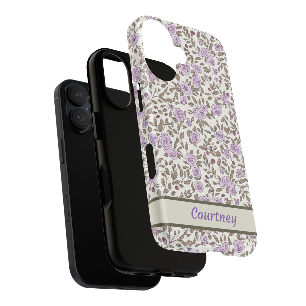 Personalized Lavender Floral iPhone Case — Tough Magnetic Protective Case