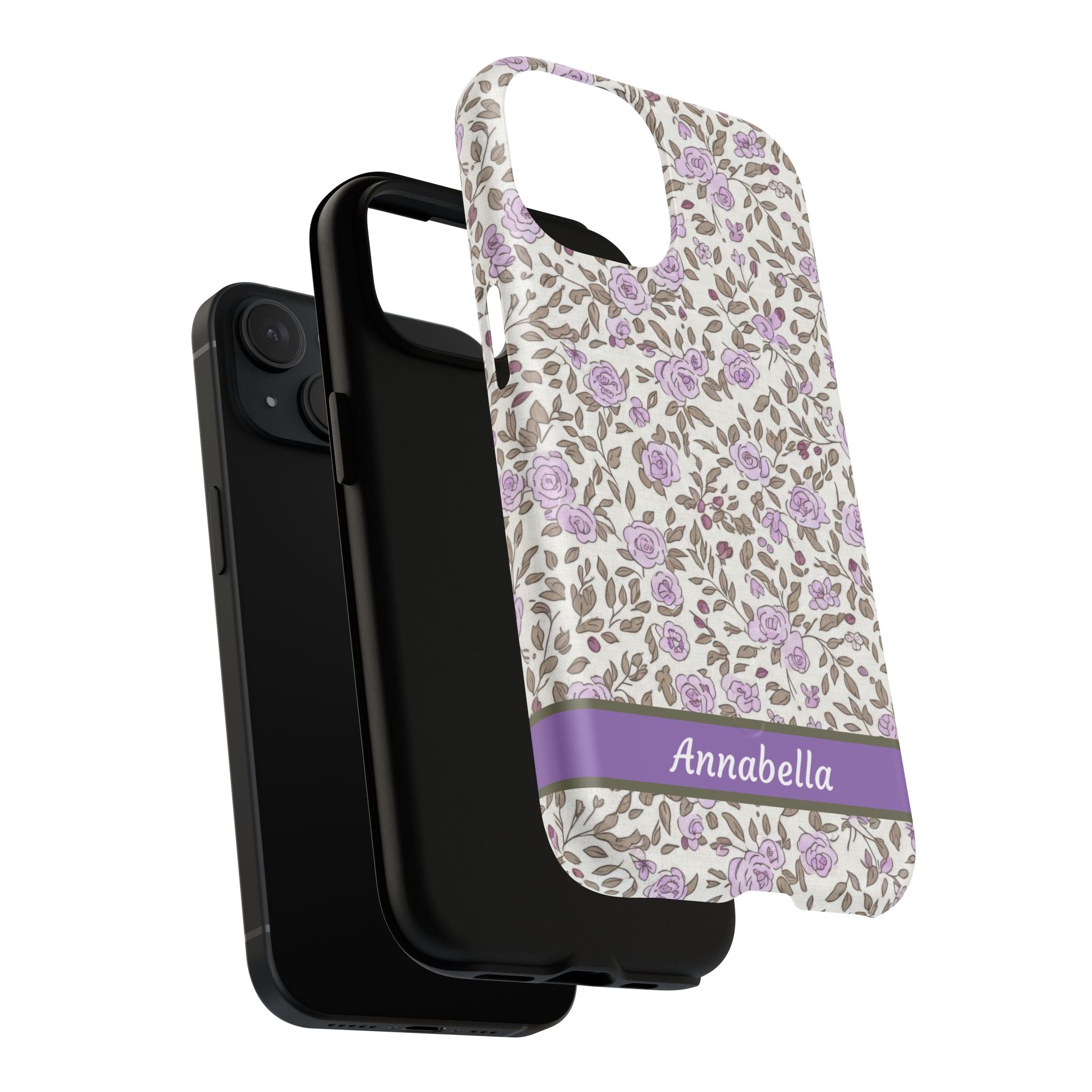Personalized Lavender Floral Tough Magnetic Case