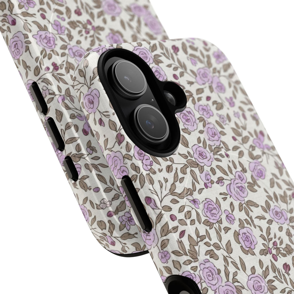 Personalized Lavender Floral iPhone Case — Tough Magnetic Protective Case