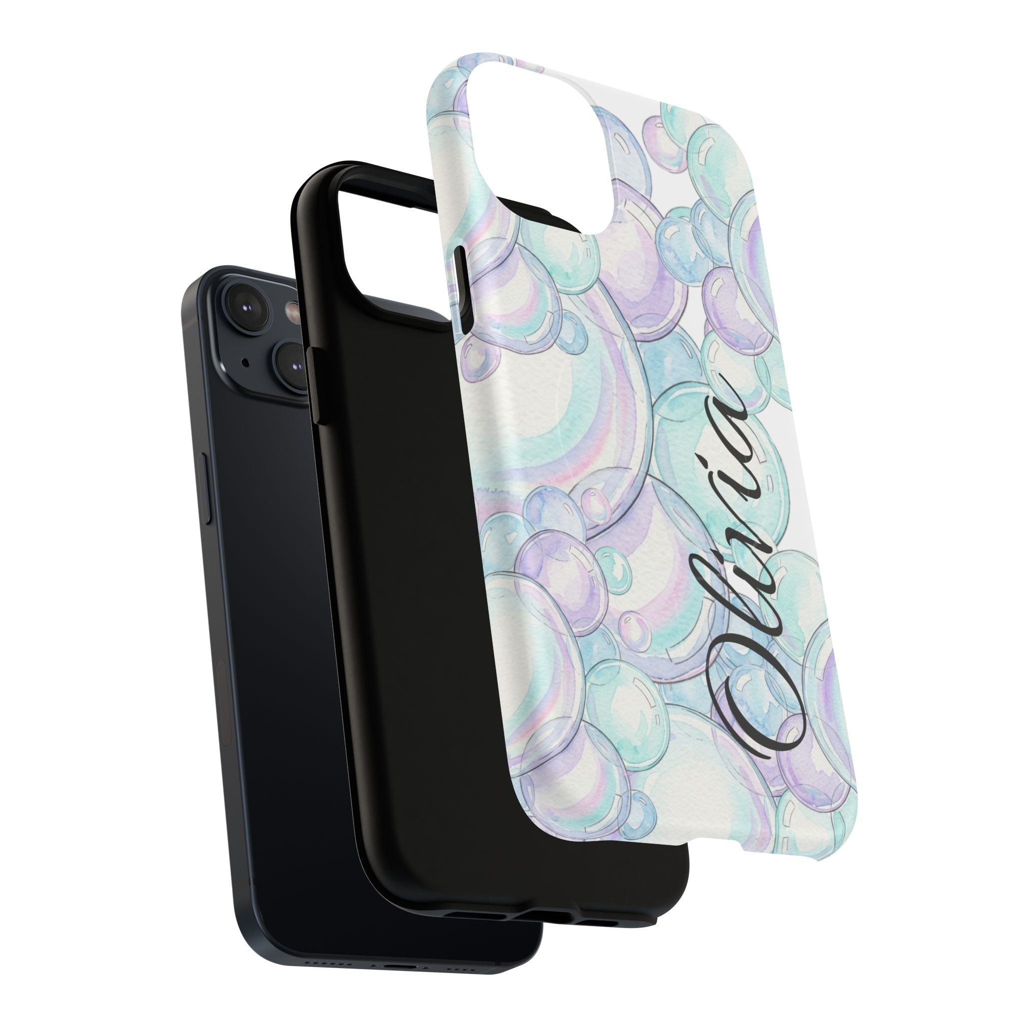 Watercolor Bubbles Magnetic Phone Case - Personalizable