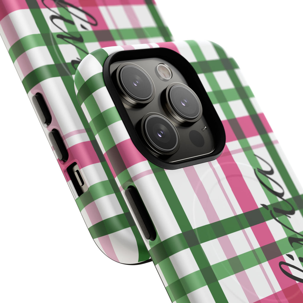 Pink & Green Pattern Magnetic Phone Case — Tough Protective Case