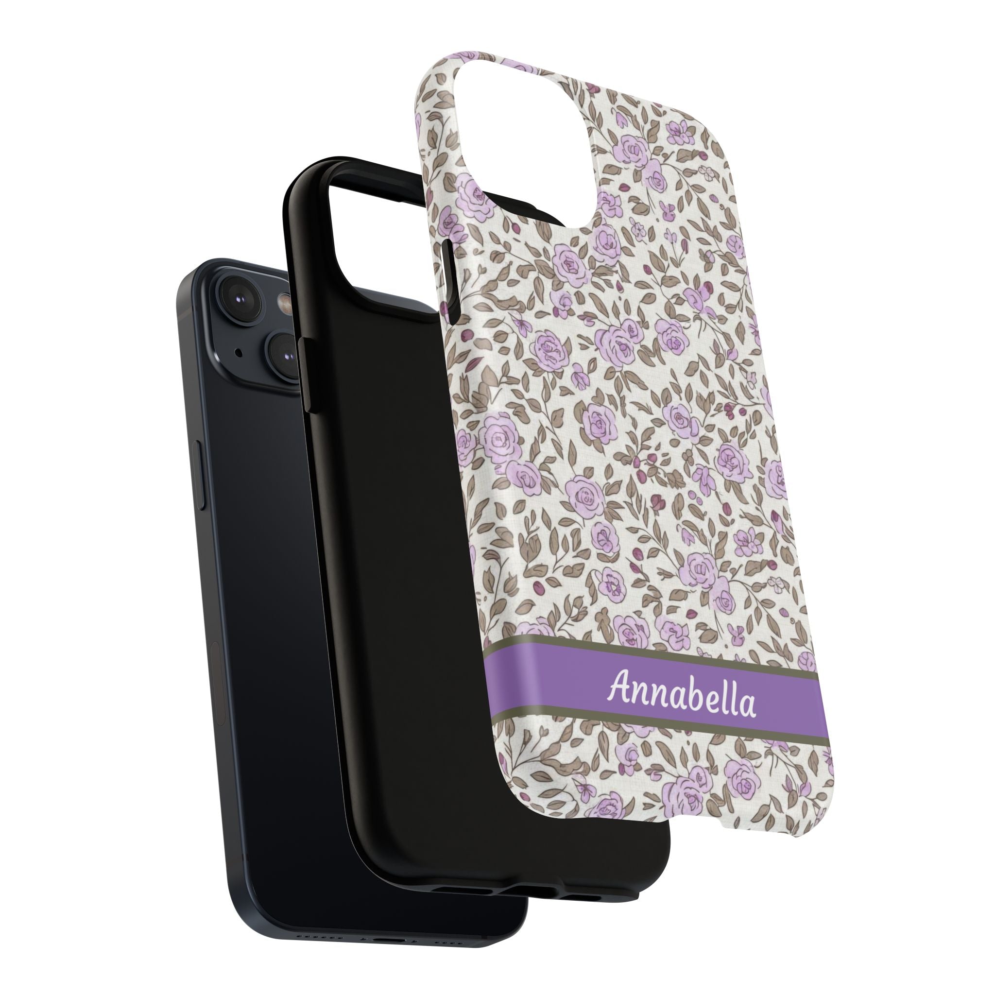 Personalized Lavender Floral Tough Magnetic Case