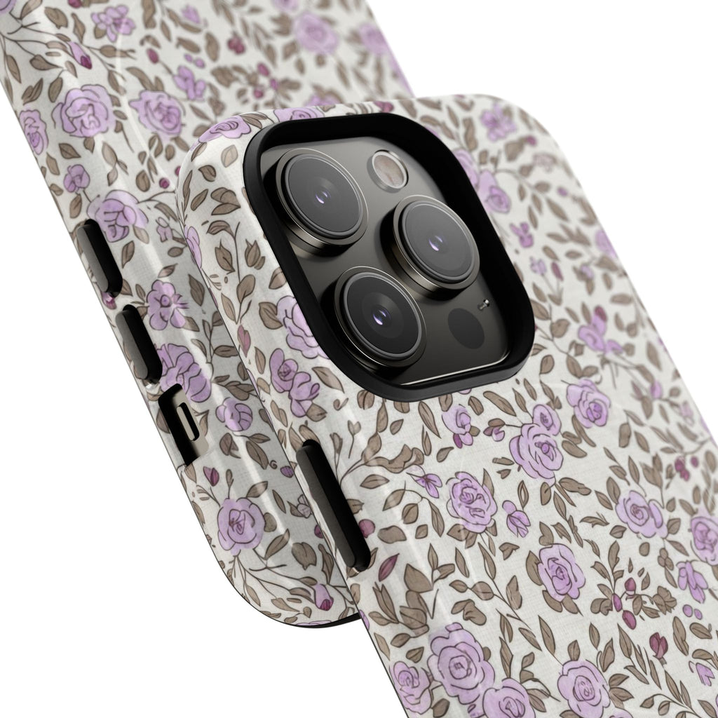 Personalized Lavender Floral Tough Magnetic Case