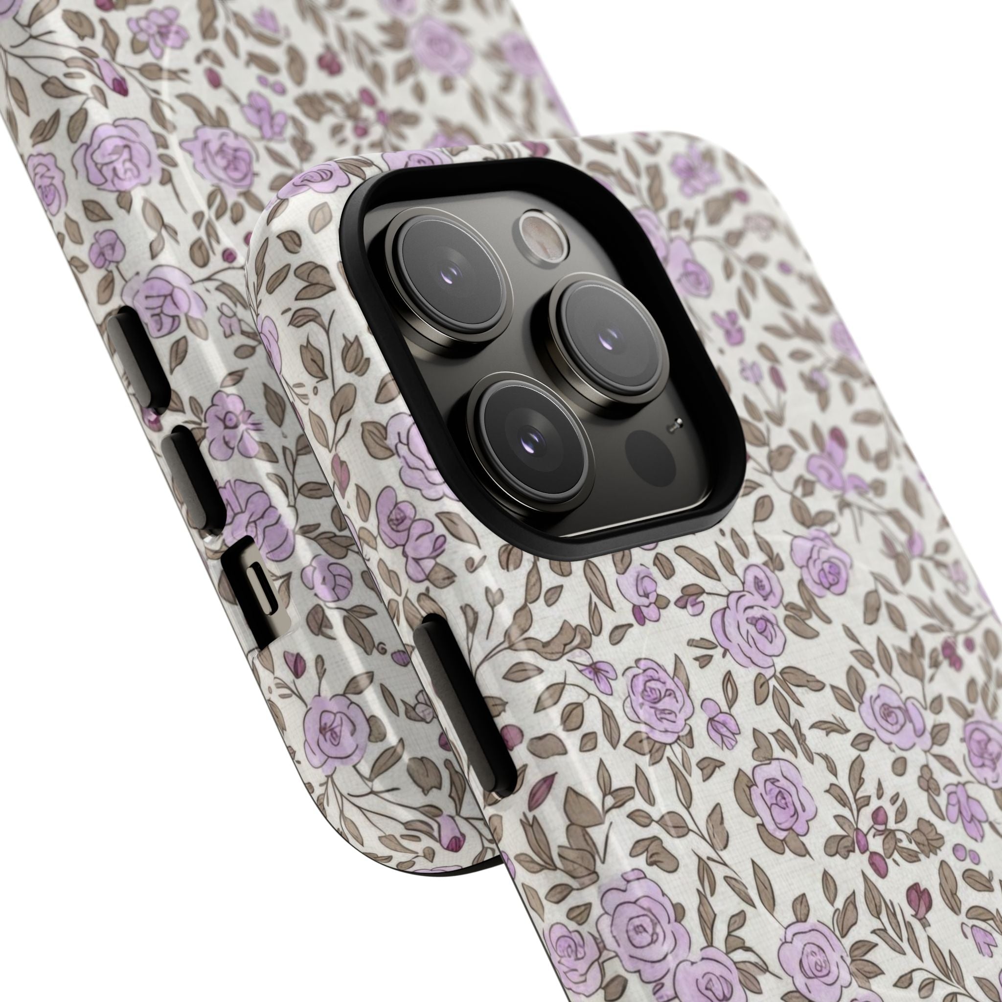 Personalized Lavender Floral Tough Magnetic Case