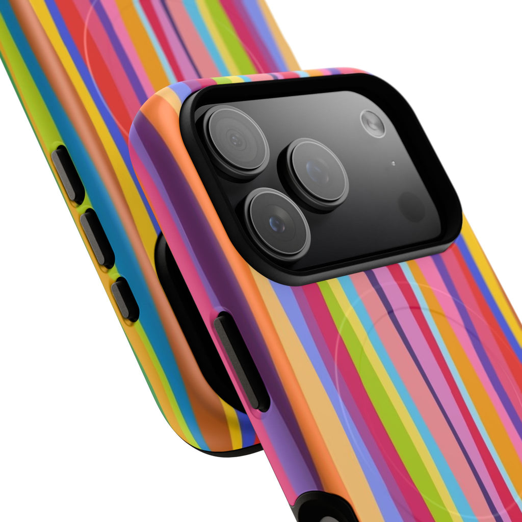 Colorful Stripes Tough Magnetic Case Protective Phone Case with Custom Stripe Design