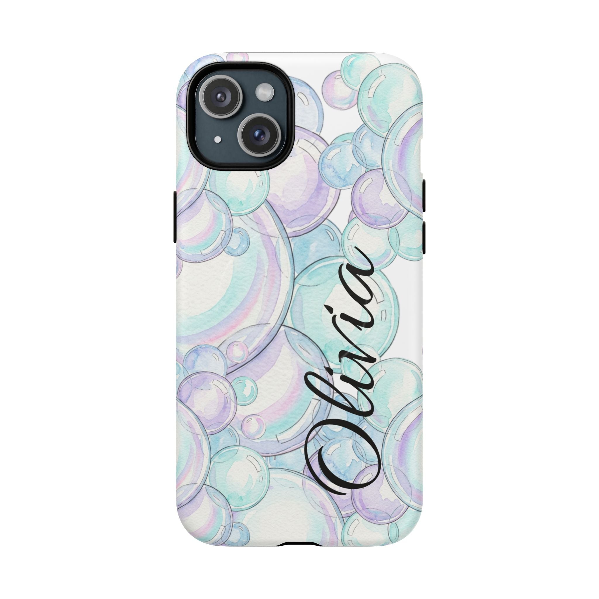 Watercolor Bubbles Magnetic Phone Case - Personalizable