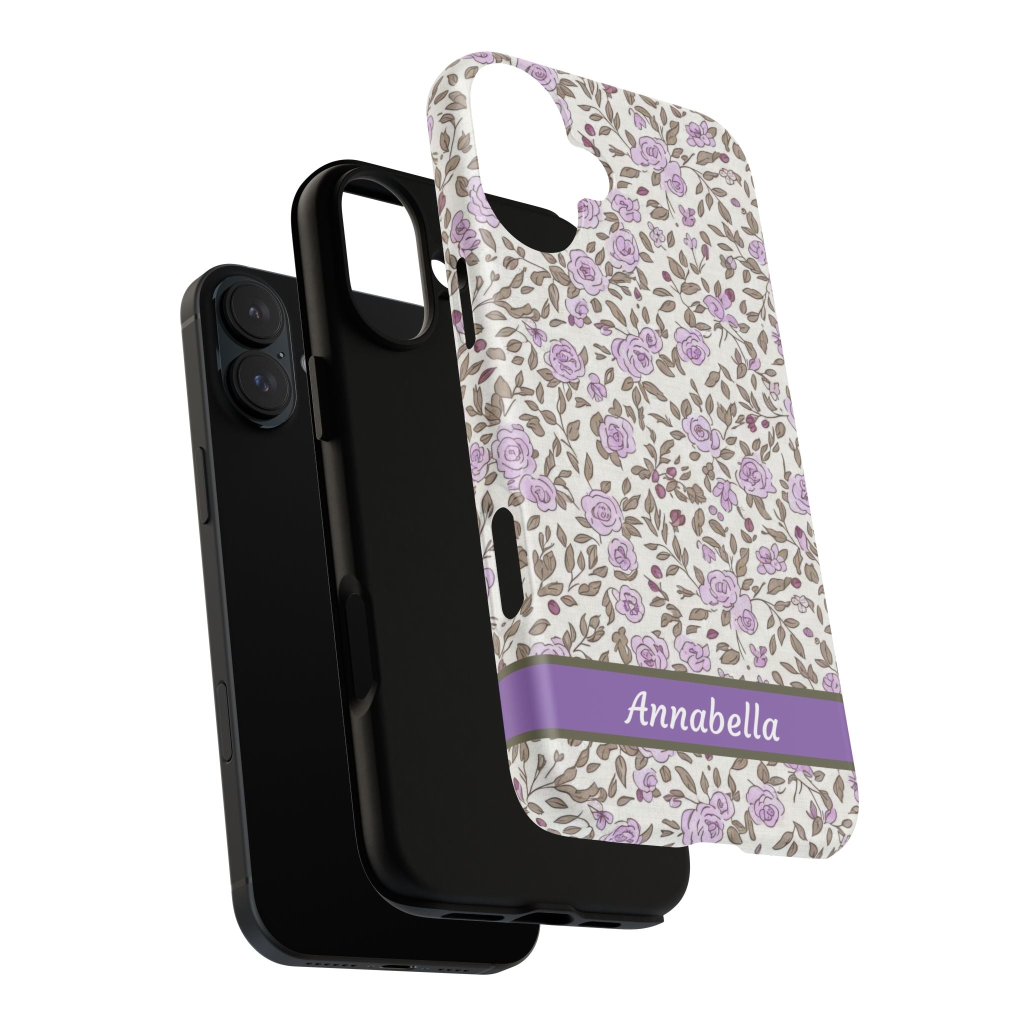 Personalized Lavender Floral Tough Magnetic Case