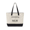 Personalized Canvas Tote Bag — Monogram MLW, Durable Everyday Market Bag