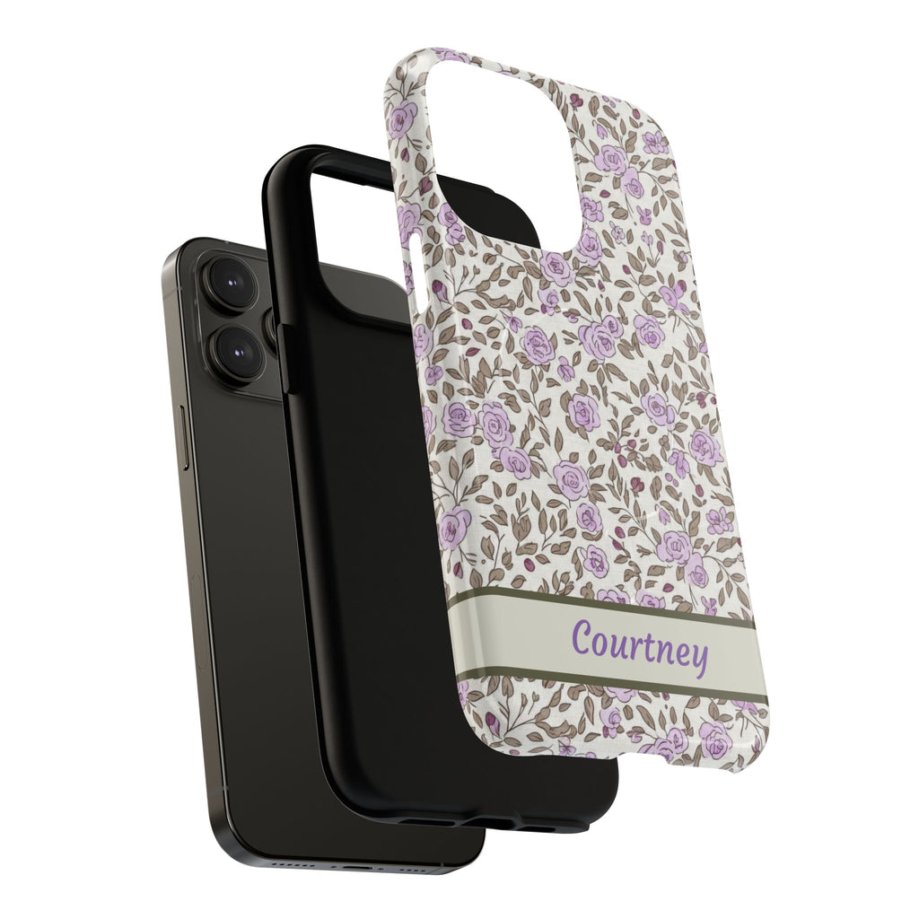 Personalized Lavender Floral iPhone Case — Tough Magnetic Protective Case