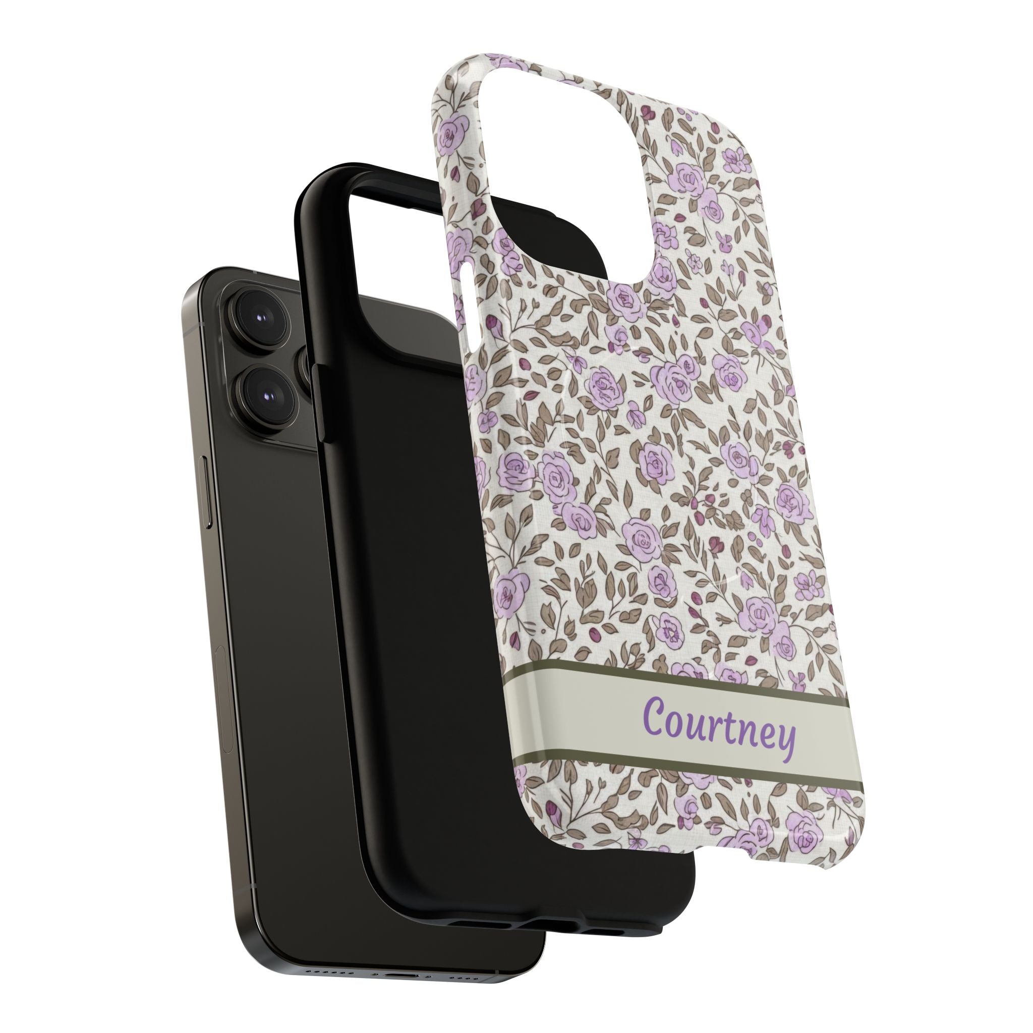 Personalized Lavender Floral iPhone Case — Tough Magnetic Protective Case