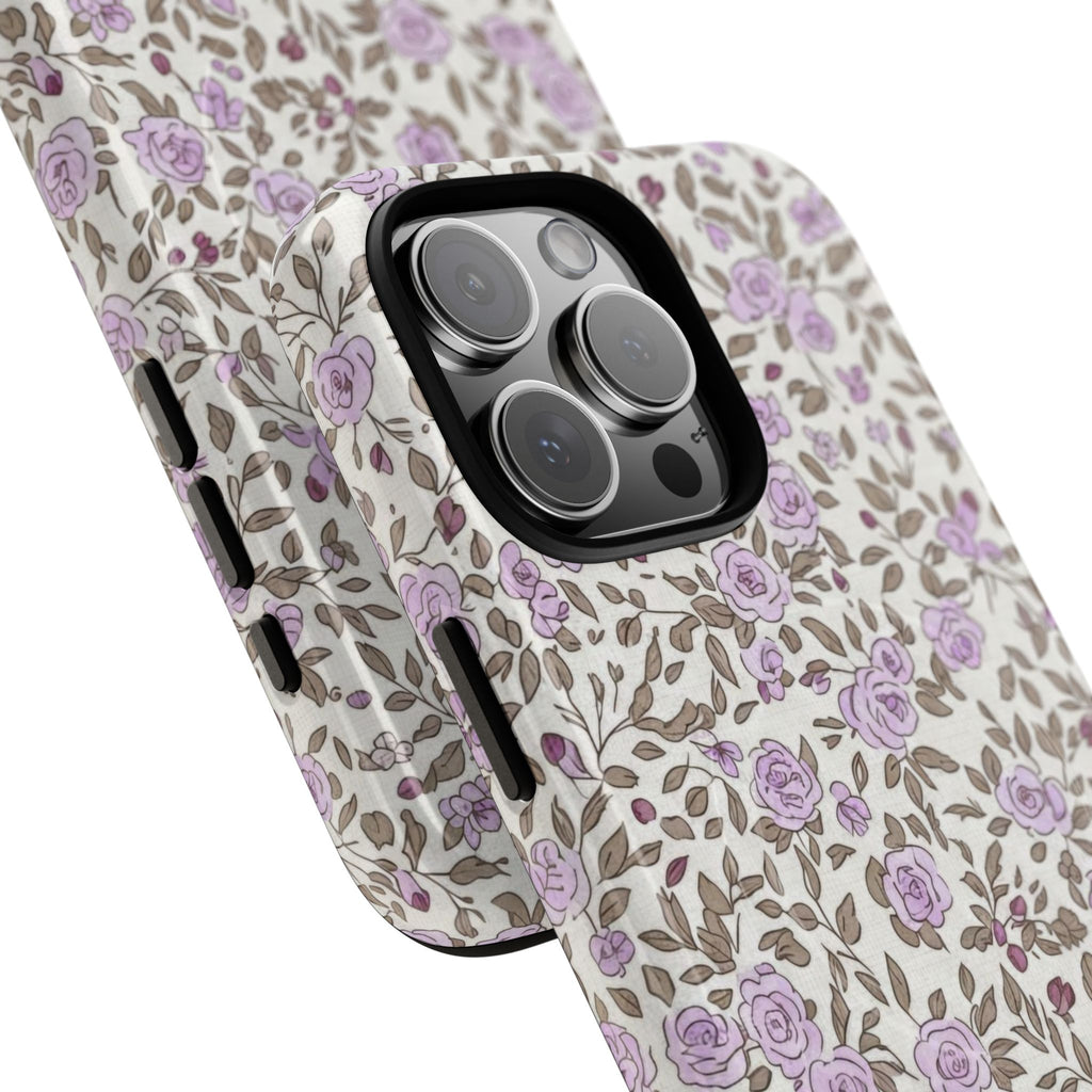Personalized Lavender Floral iPhone Case — Tough Magnetic Protective Case
