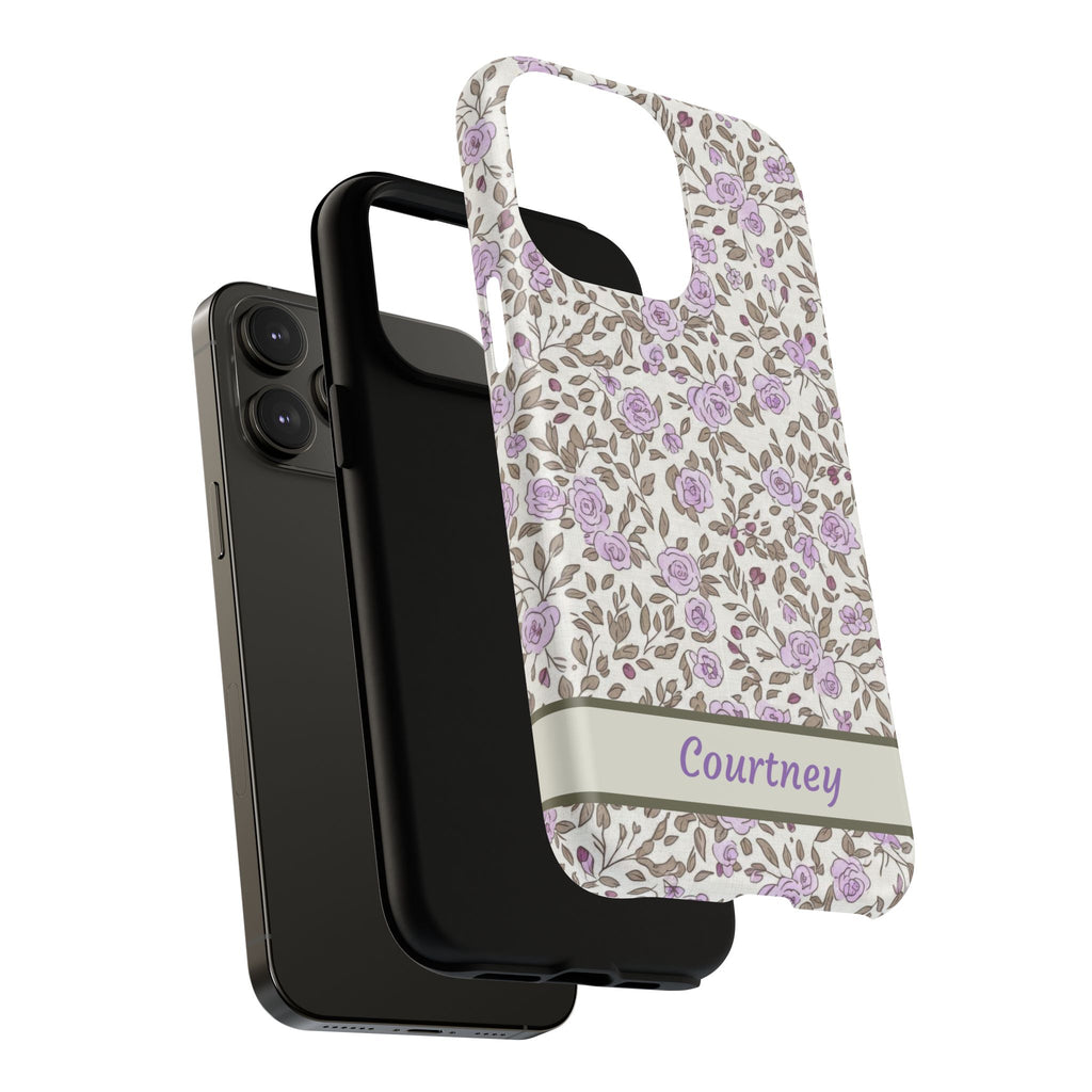 Personalized Lavender Floral iPhone Case — Tough Magnetic Protective Case