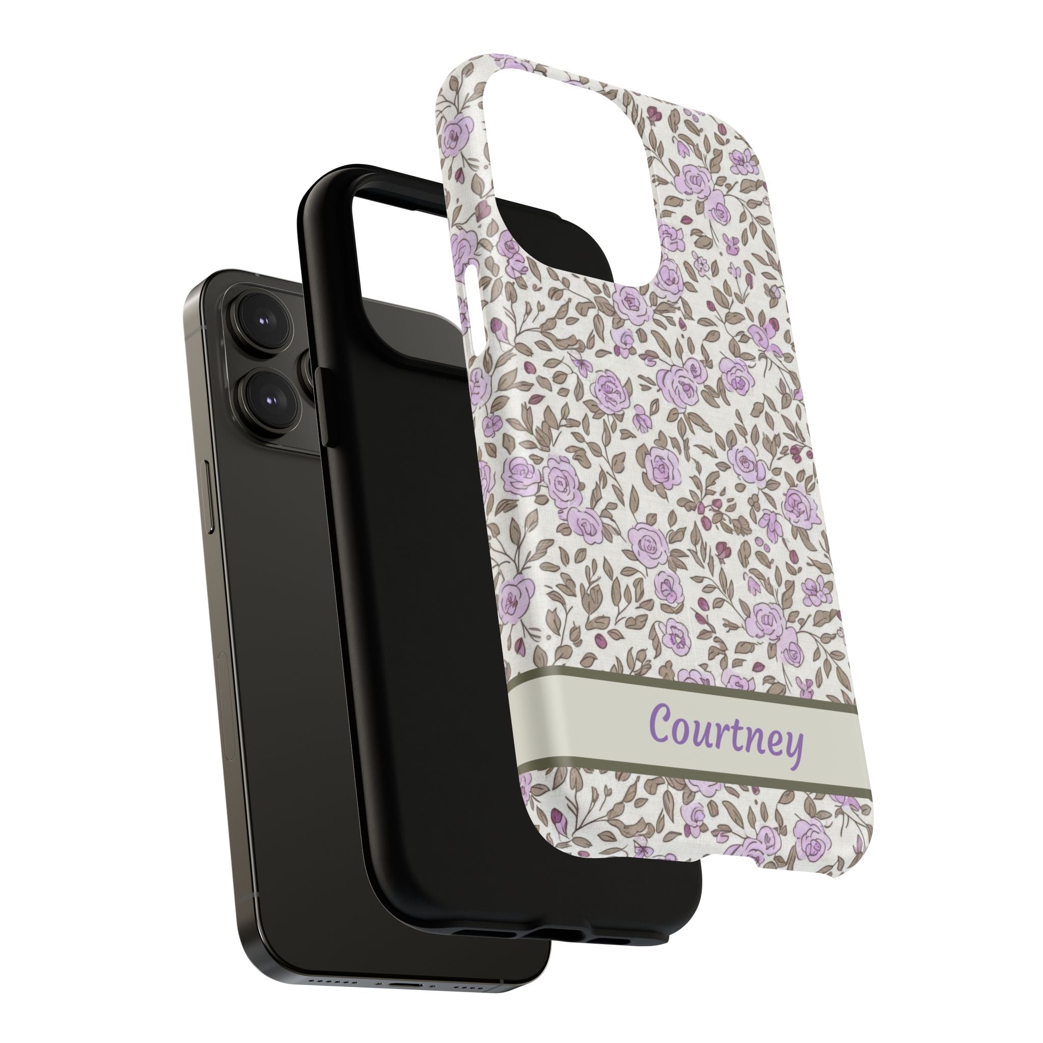 Personalized Lavender Floral iPhone Case — Tough Magnetic Protective Case