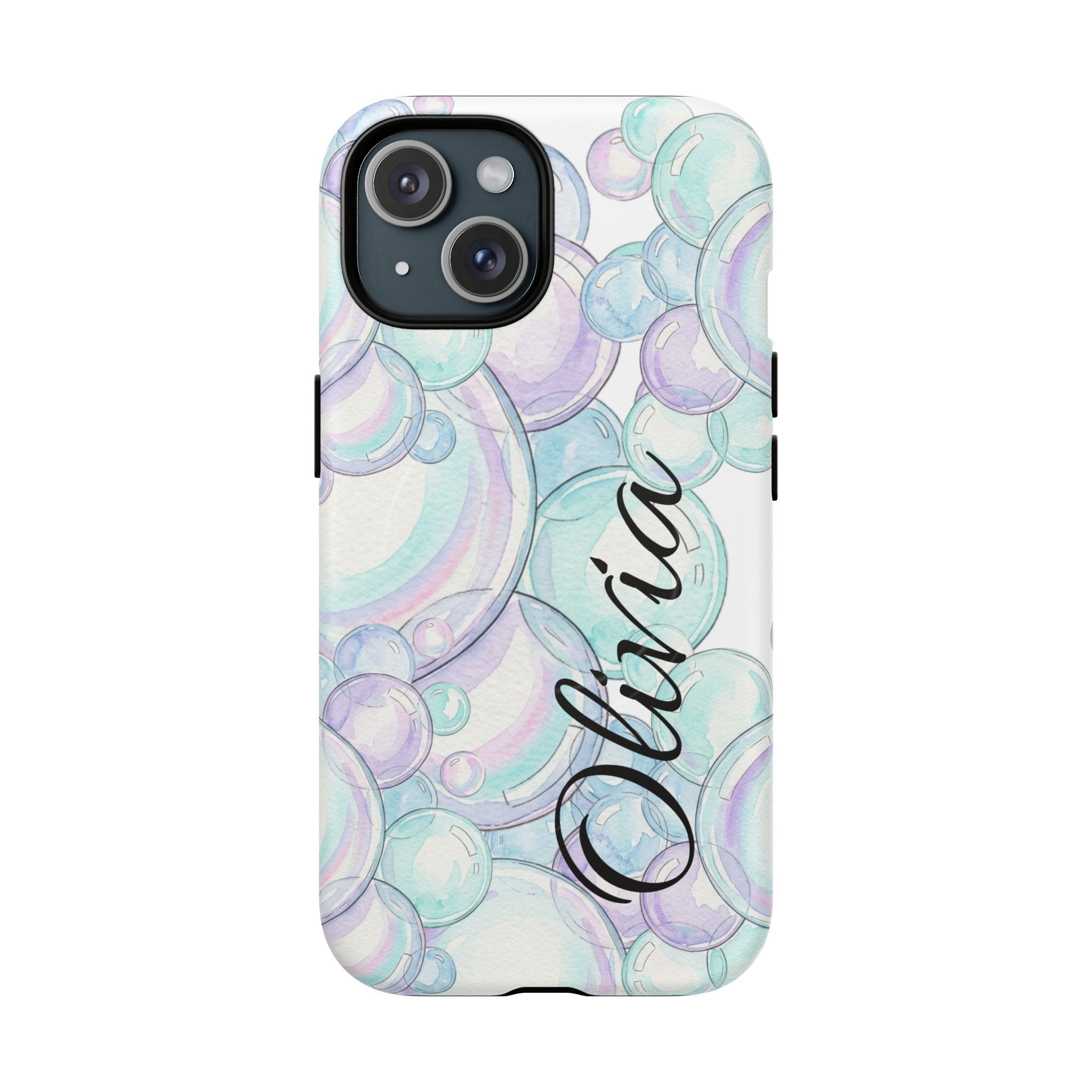Watercolor Bubbles Magnetic Phone Case - Personalizable