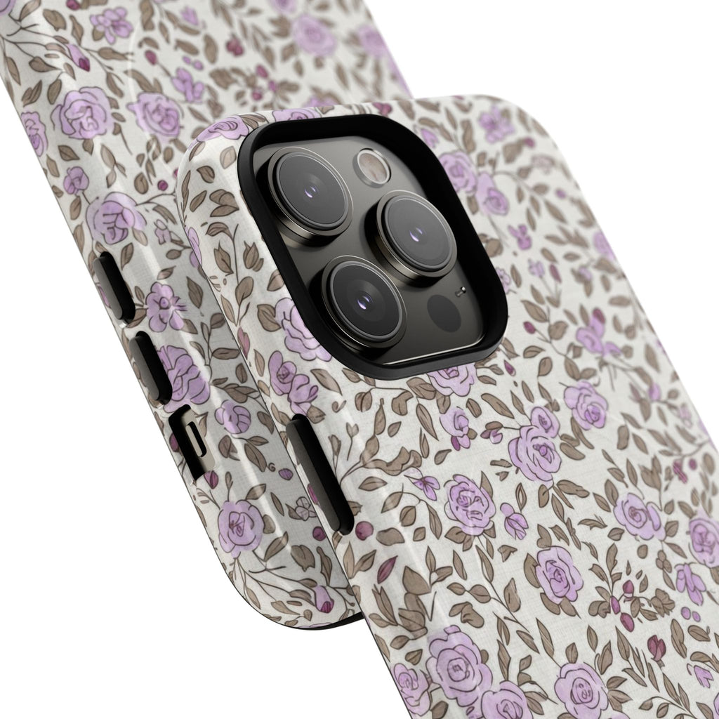 Personalized Lavender Floral Tough Magnetic Case