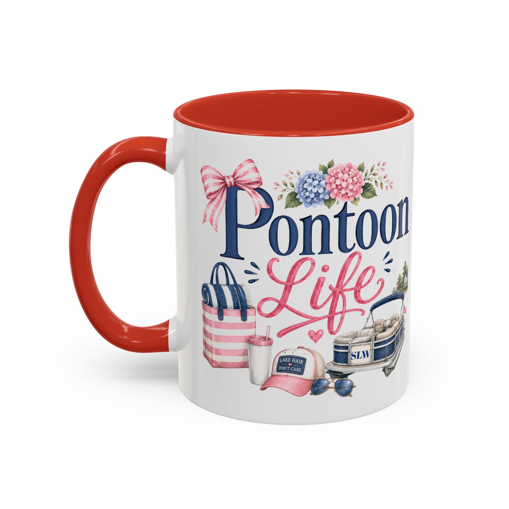 Pontoon Life Accent Coffee Mug Personalized 11oz & 15oz Coffee Cup