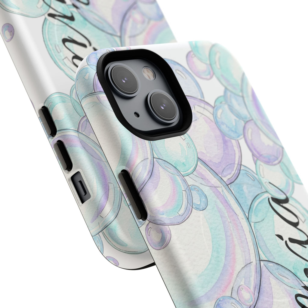 Watercolor Bubbles Magnetic Phone Case - Personalizable
