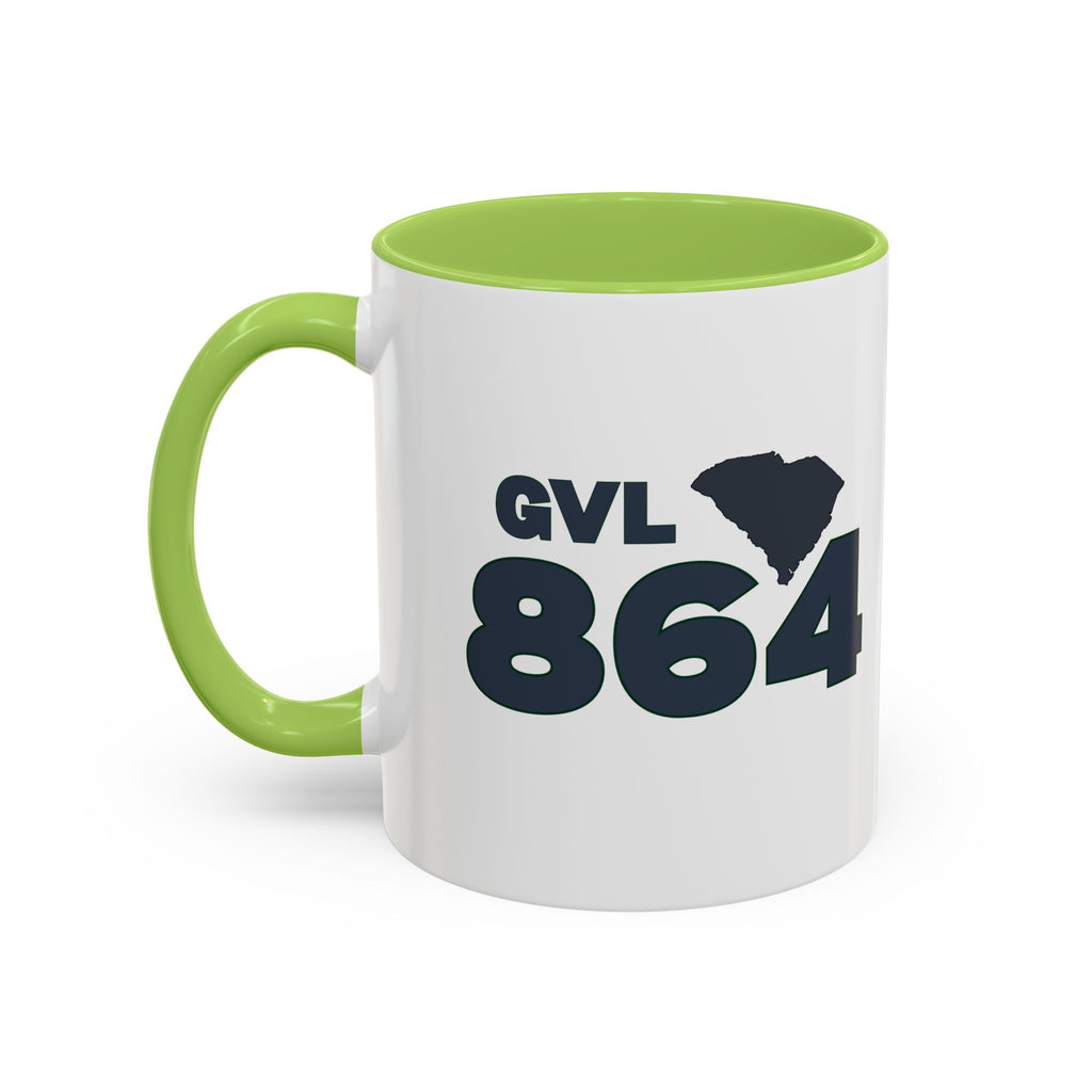 Greenville SC Accent Coffee Mug  GVL 864 Greenville South Carolina 11 and 15oz