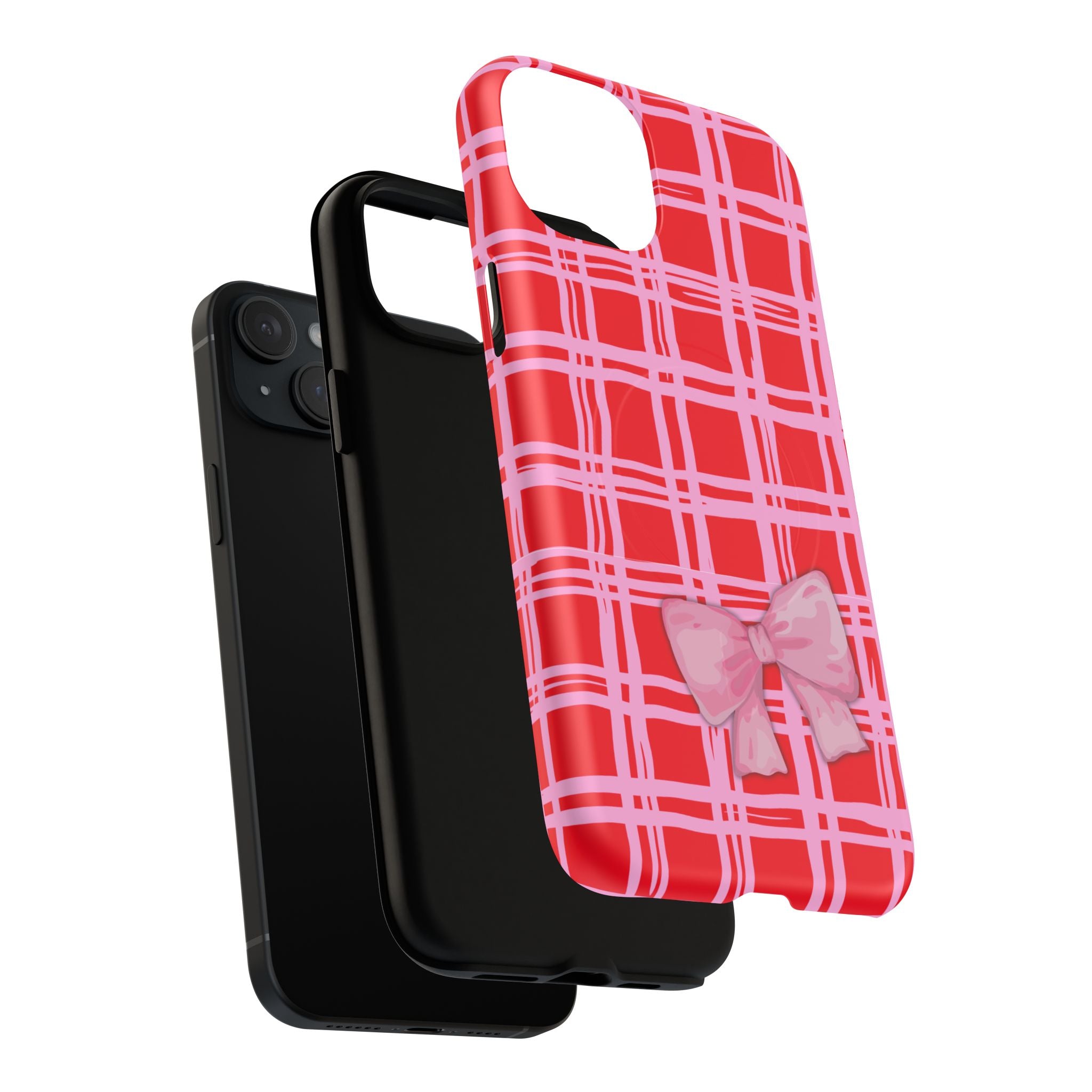 Pink Bow Red & Pink Pattern Tough Magnetic Case