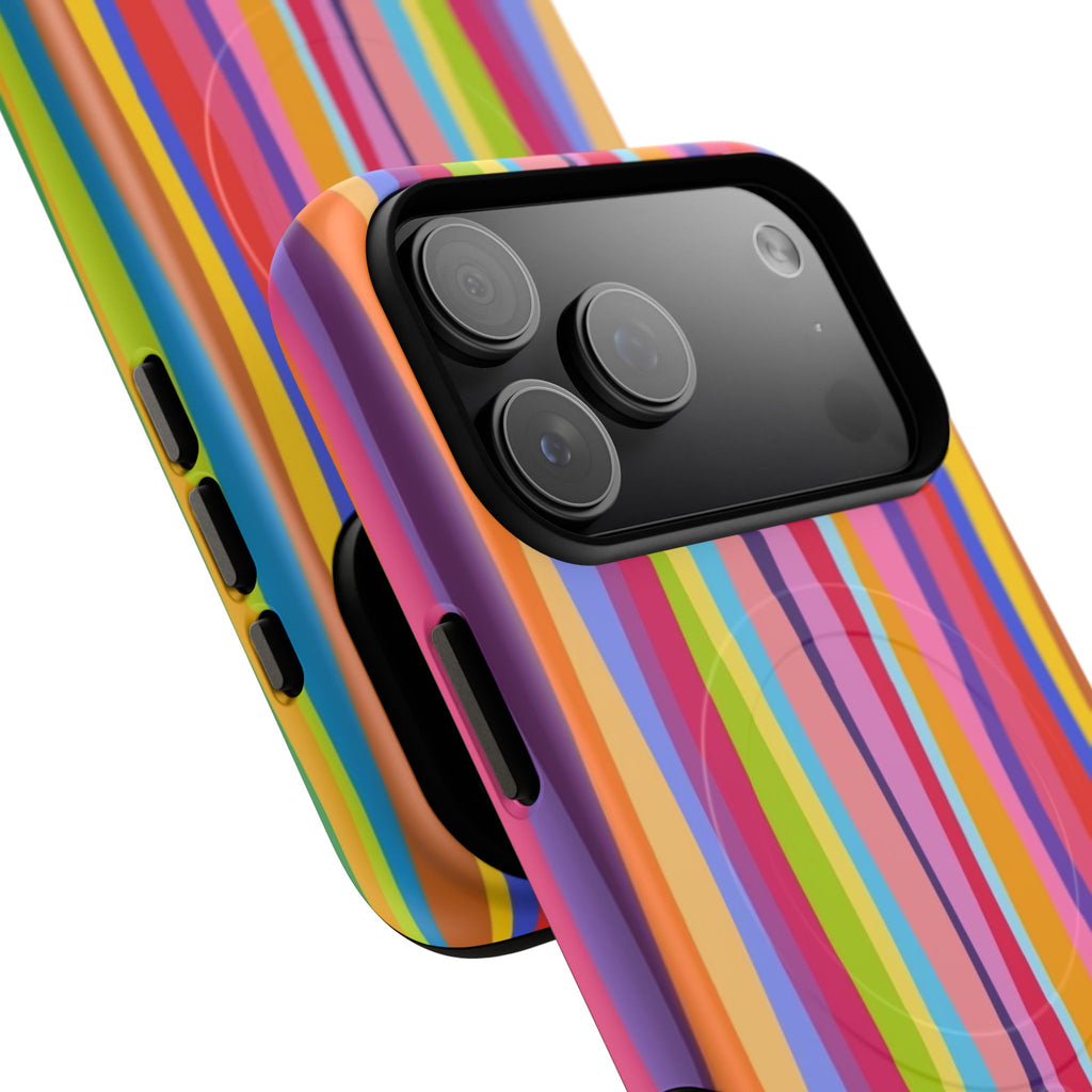 Colorful Stripes Tough Magnetic Case Protective Phone Case with Custom Stripe Design