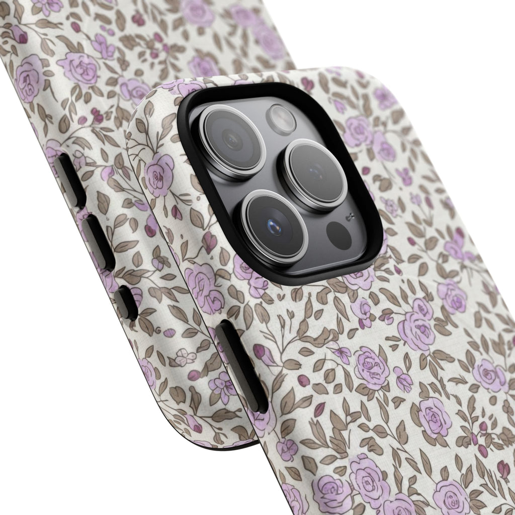 Personalized Lavender Floral iPhone Case — Tough Magnetic Protective Case