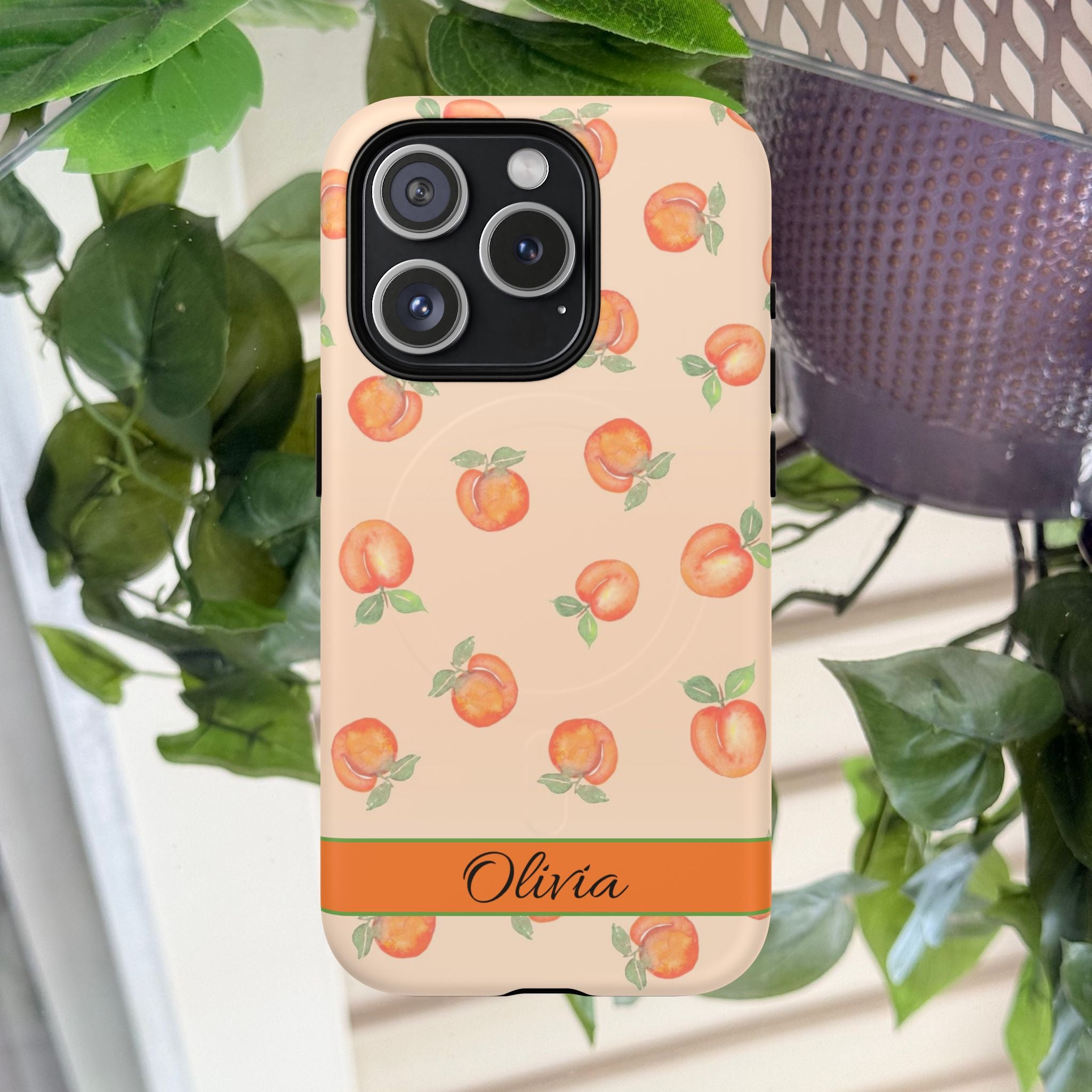 Personalized 'Bundle of Peaches' Magnetic Phone Case