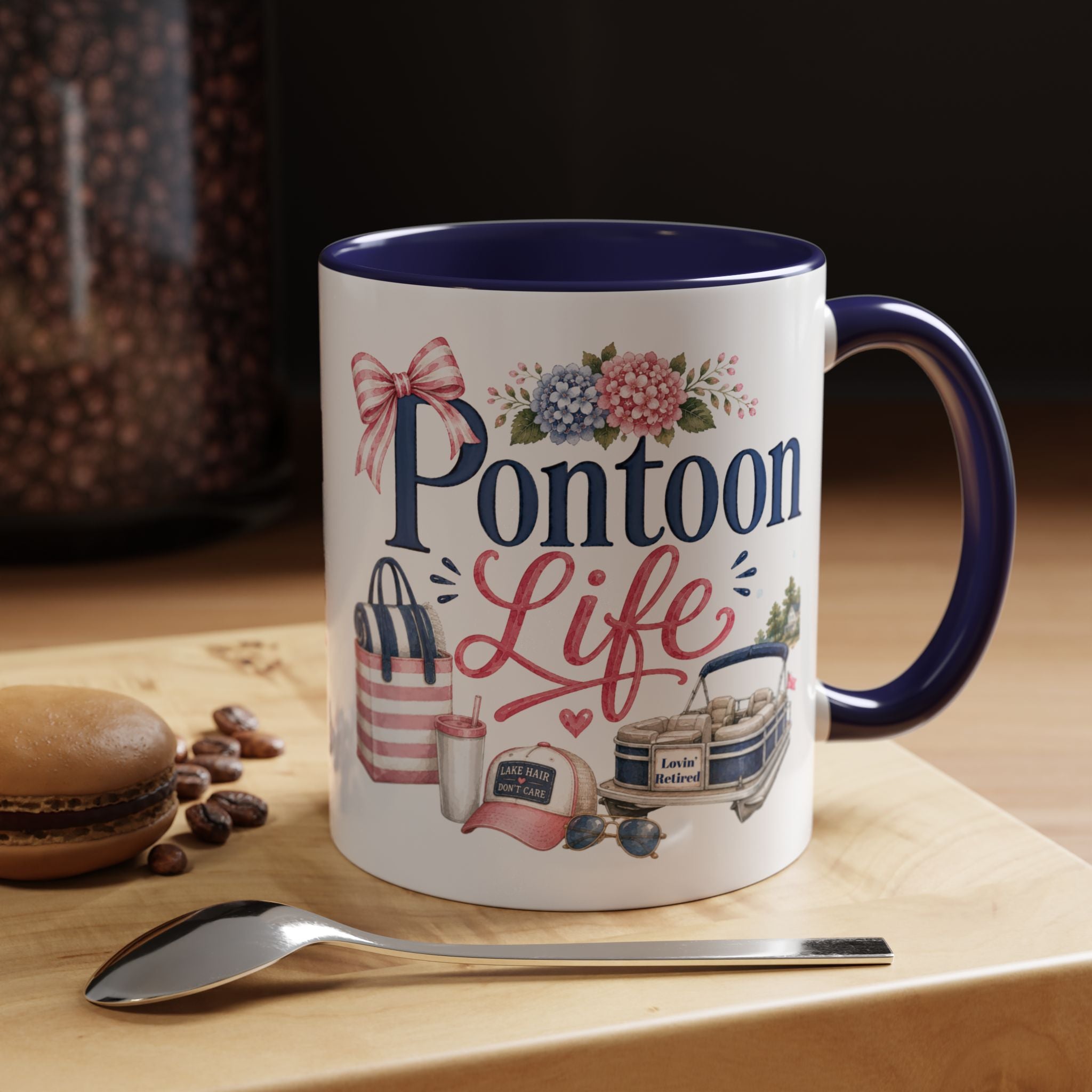 Pontoon Life Accent Coffee Mug Personalized 11oz & 15oz Coffee Cup