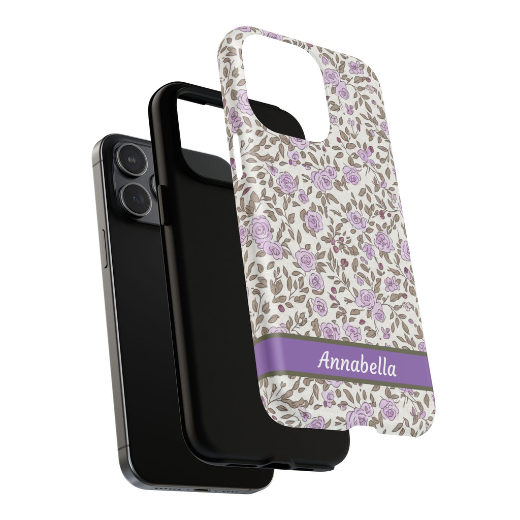 Personalized Lavender Floral Tough Magnetic Case