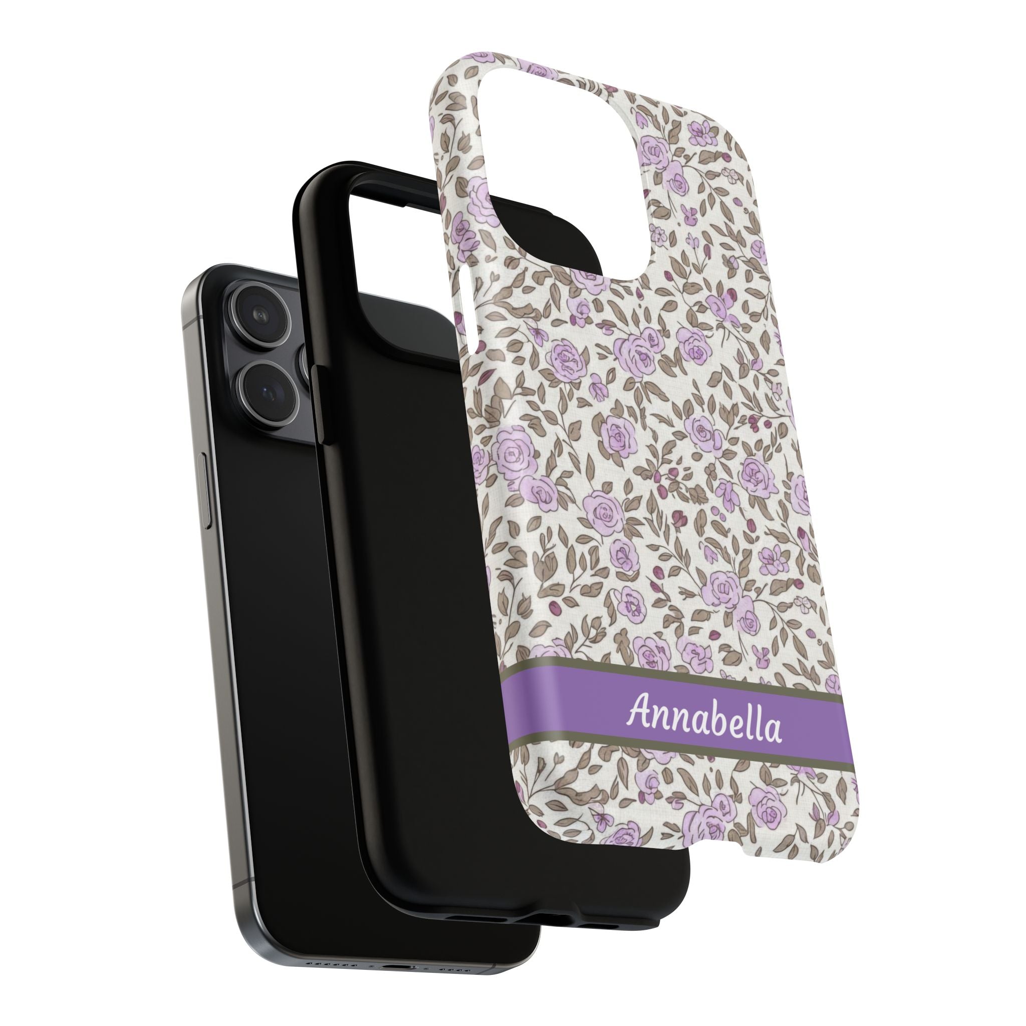Personalized Lavender Floral Tough Magnetic Case