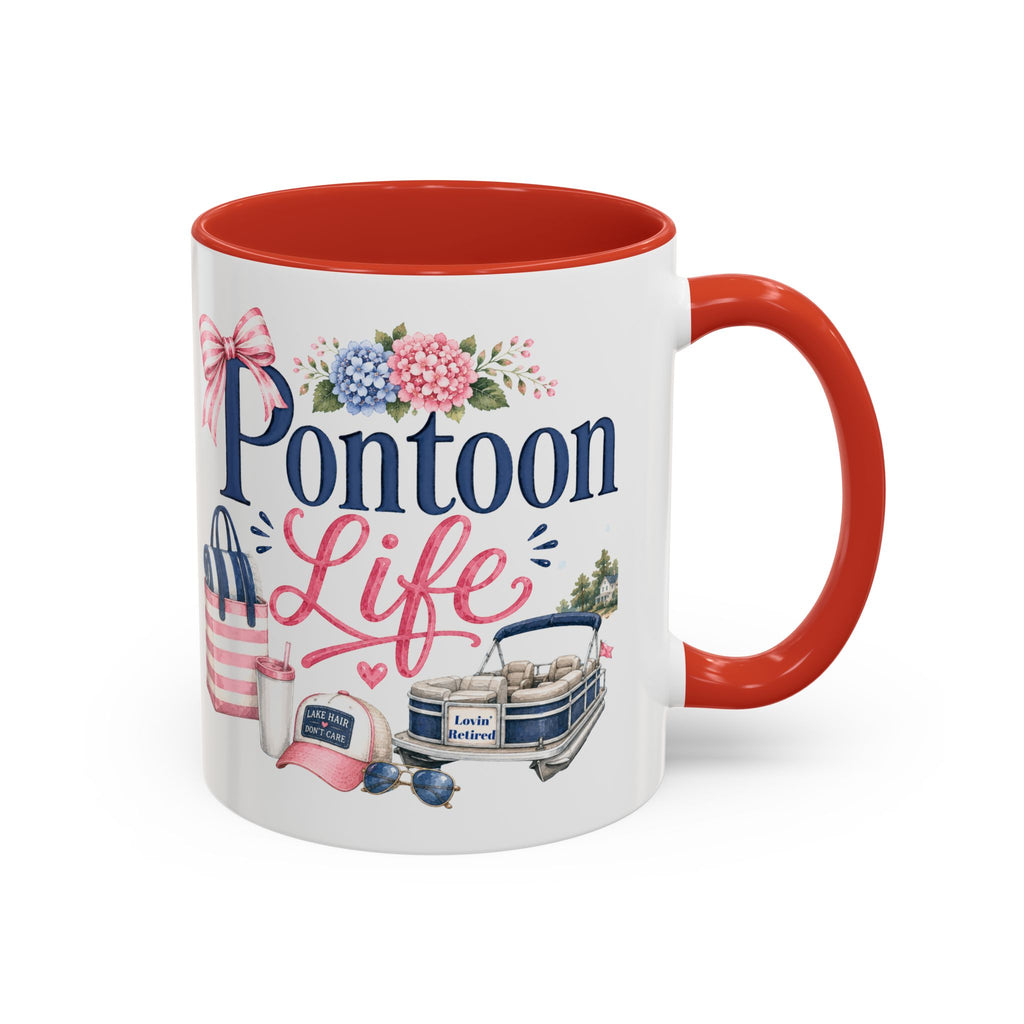 Pontoon Life Accent Coffee Mug Personalized 11oz & 15oz Coffee Cup