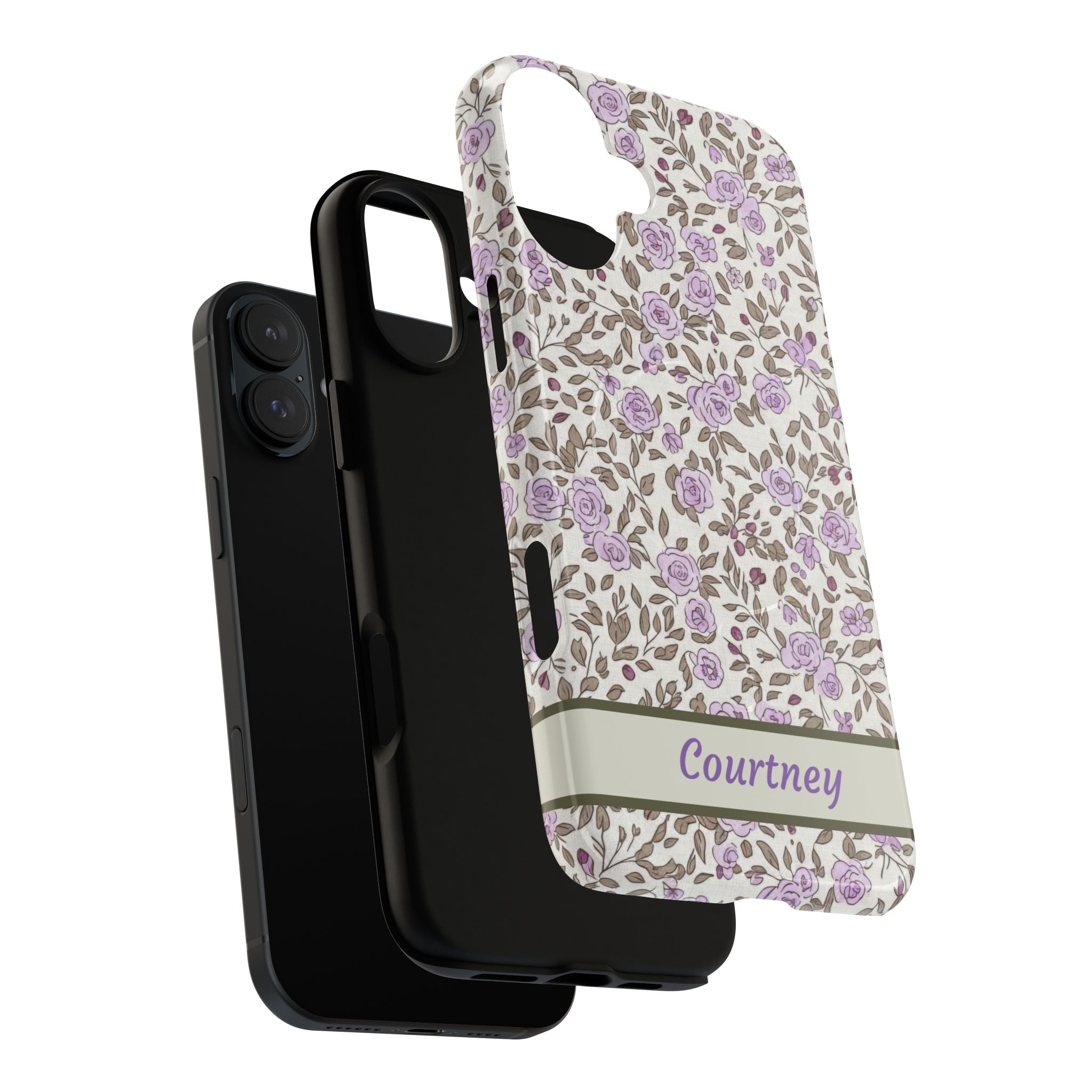 Personalized Lavender Floral iPhone Case — Tough Magnetic Protective Case