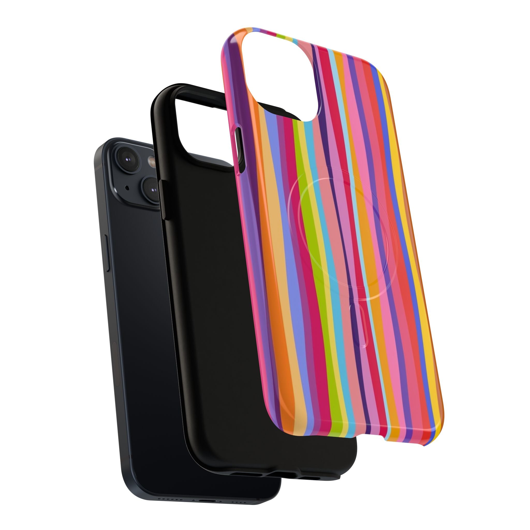 Colorful Stripes Tough Magnetic Case Protective Phone Case with Custom Stripe Design