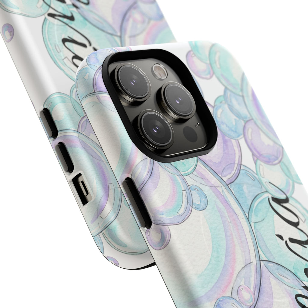 Watercolor Bubbles Magnetic Phone Case - Personalizable