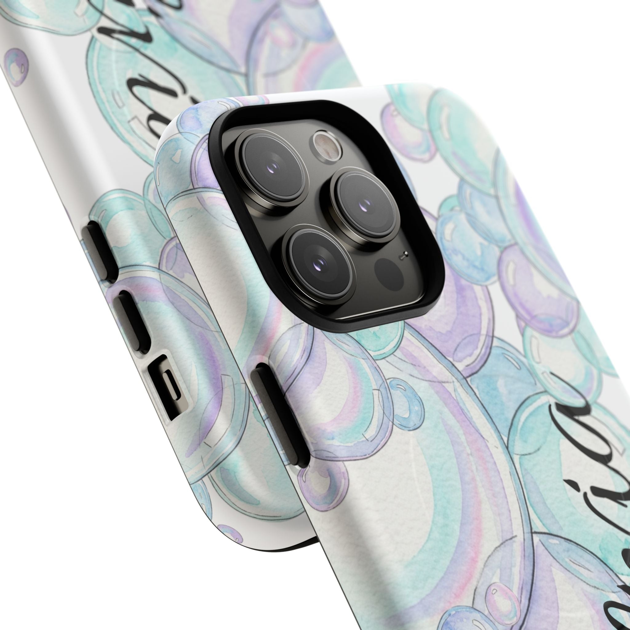 Watercolor Bubbles Magnetic Phone Case - Personalizable