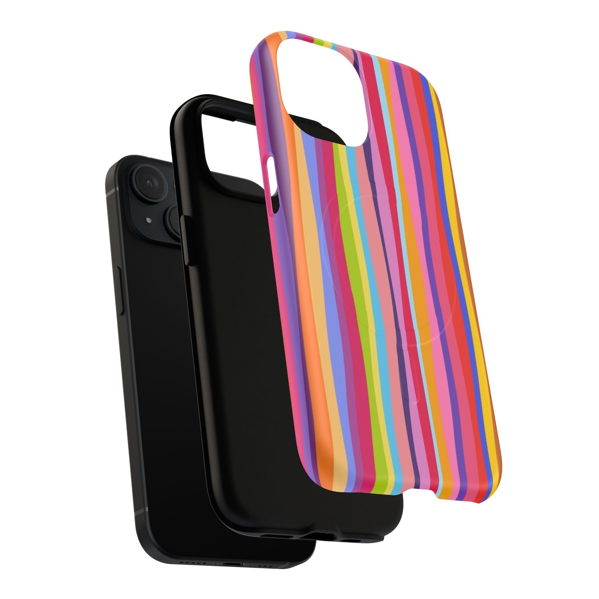 Colorful Stripes Tough Magnetic Case Protective Phone Case with Custom Stripe Design