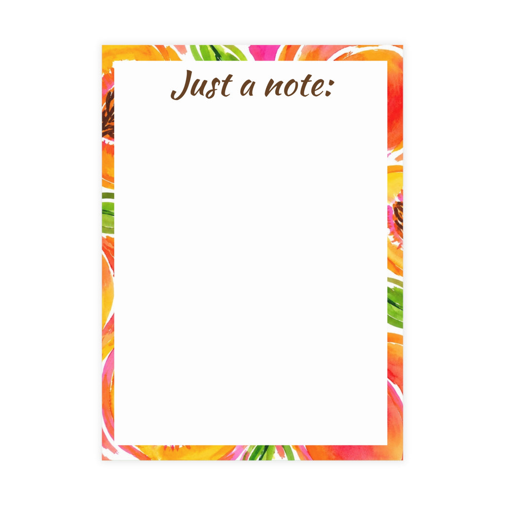 Peach Floral | Just a Note | Postcard Bundle with Envelopes