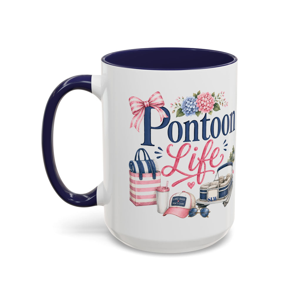 Pontoon Life Accent Coffee Mug Personalized 11oz & 15oz Coffee Cup