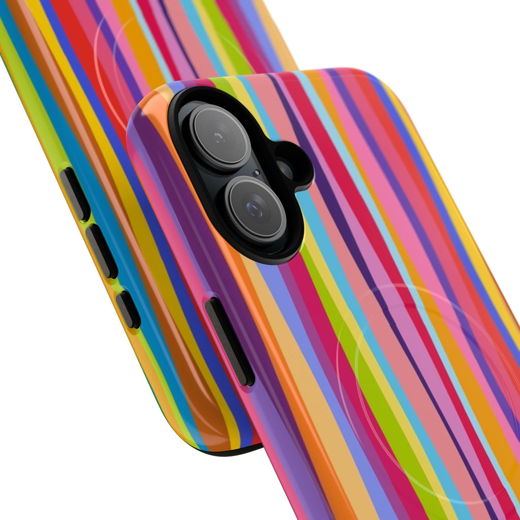 Colorful Stripes Tough Magnetic Case Protective Phone Case with Custom Stripe Design