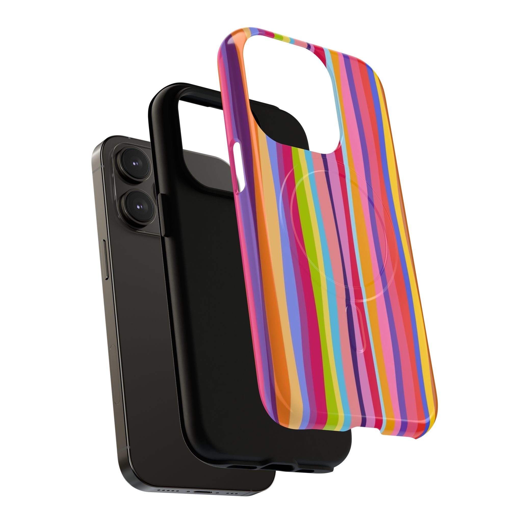 Colorful Stripes Tough Magnetic Case Protective Phone Case with Custom Stripe Design