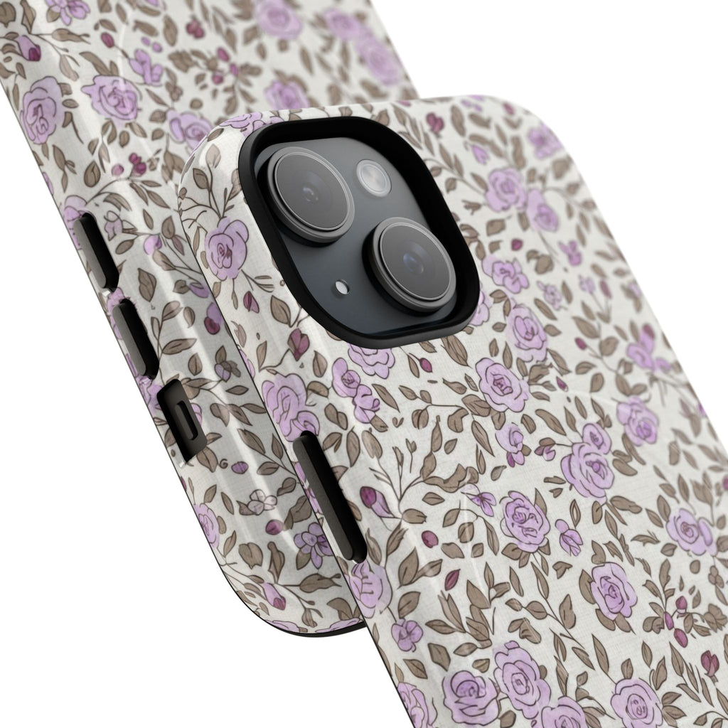 Personalized Lavender Floral iPhone Case — Tough Magnetic Protective Case