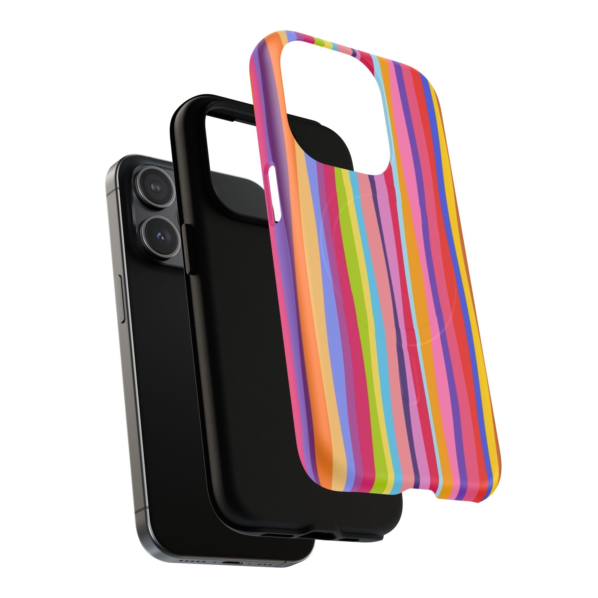 Colorful Stripes Tough Magnetic Case Protective Phone Case with Custom Stripe Design